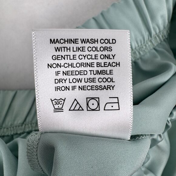 House of Harlow 1960 Women's Satin Pajama Set Seafoam Green Small Pearl Button - Picture 15 of 16